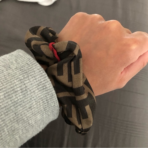 Repurposed Silk Fendi scrunchie - Picture 3 of 5